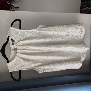 Adrianna‎ Papell Lace Ruffle Crew Neck Sleeveless Blouse, Size M